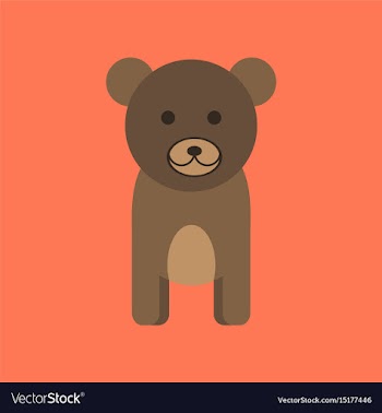 Flat icon stylish background cartoon bear vector image