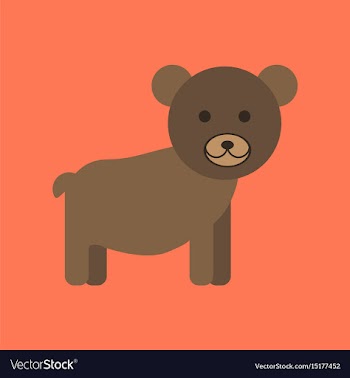 Flat icon stylish background cartoon bear vector image