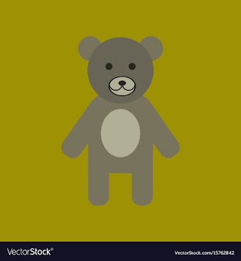 Flat icon stylish background cartoon bear vector image