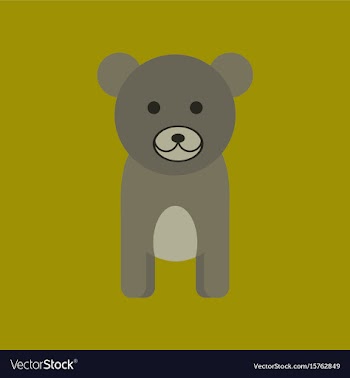 Flat icon stylish background cartoon bear vector image