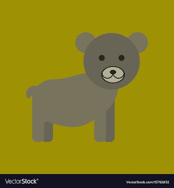 Flat icon stylish background cartoon bear vector image