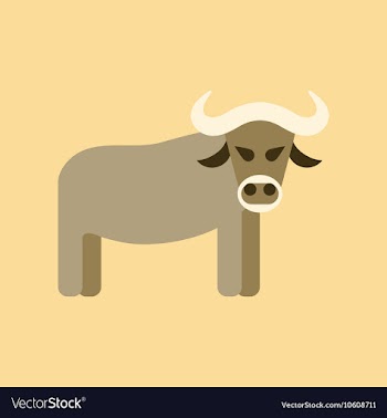 Flat icon stylish background cartoon bull vector image
