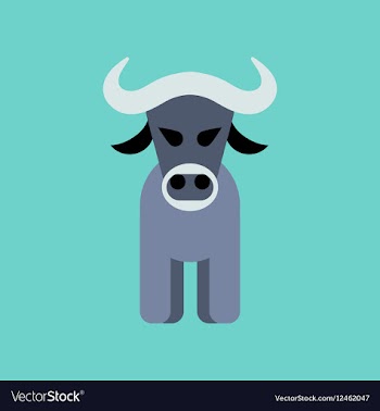Flat icon stylish background cartoon bull vector image