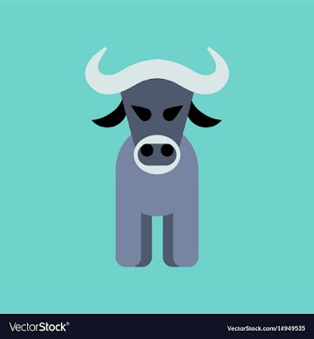 Flat icon stylish background cartoon bull vector image