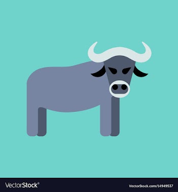 Flat icon stylish background cartoon bull vector image