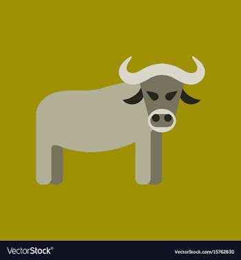 Flat icon stylish background cartoon bull vector image