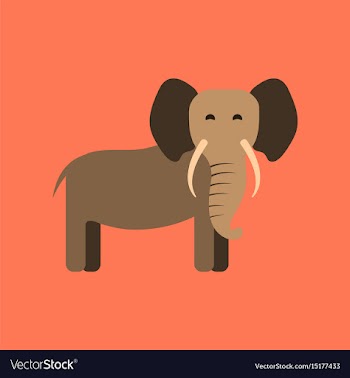 Flat icon stylish background cartoon elephant vector image