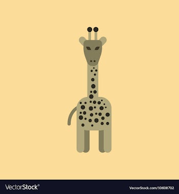 Flat icon stylish background cartoon giraffe vector image