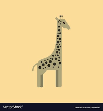 Flat icon stylish background cartoon giraffe vector image