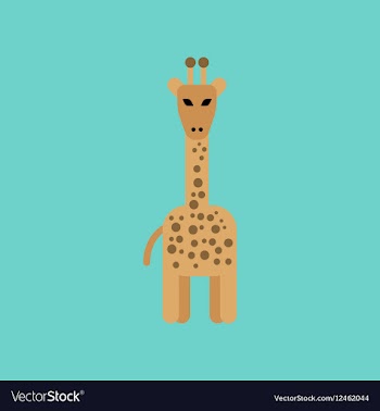 Flat icon stylish background cartoon giraffe vector image