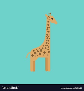 Flat icon stylish background cartoon giraffe vector image