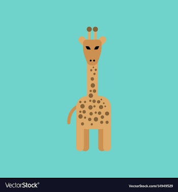 Flat icon stylish background cartoon giraffe vector image