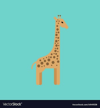 Flat icon stylish background cartoon giraffe vector image