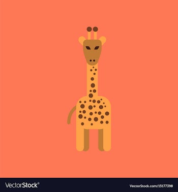 Flat icon stylish background cartoon giraffe vector image