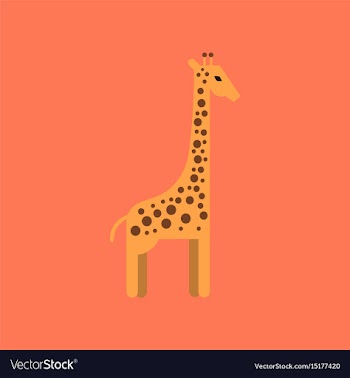 Flat icon stylish background cartoon giraffe vector image