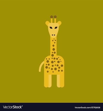 Flat icon stylish background cartoon giraffe vector image