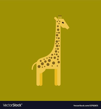 Flat icon stylish background cartoon giraffe vector image