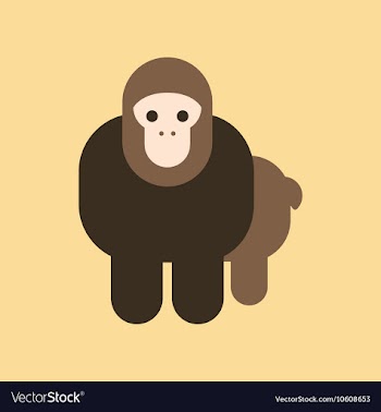 Flat icon stylish background Cartoon monkey vector image