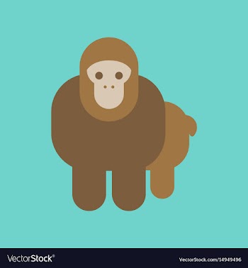 Flat icon stylish background cartoon monkey vector image