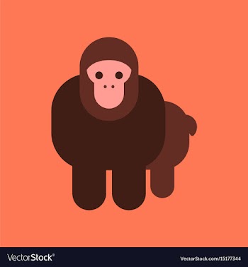 Flat icon stylish background cartoon monkey vector image