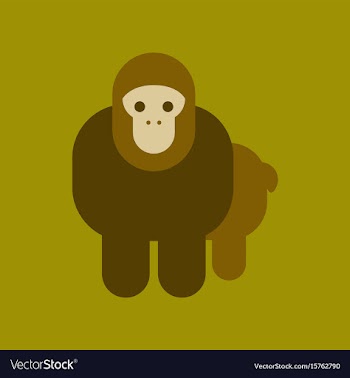 Flat icon stylish background cartoon monkey vector image