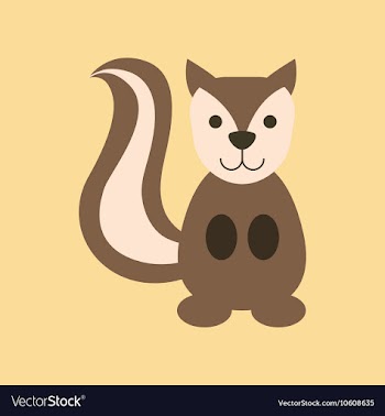 Flat icon stylish background cartoon squirrel vector image
