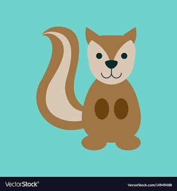 Flat icon stylish background cartoon squirrel vector image
