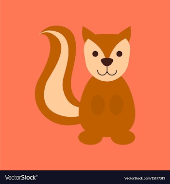 Flat icon stylish background cartoon squirrel vector image