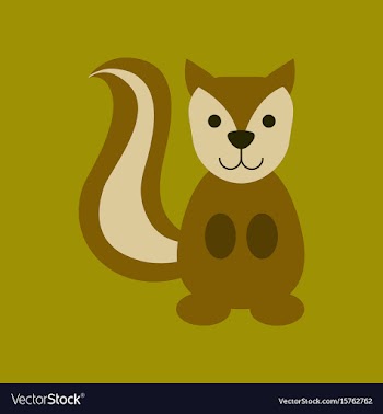 Flat icon stylish background cartoon squirrel vector image