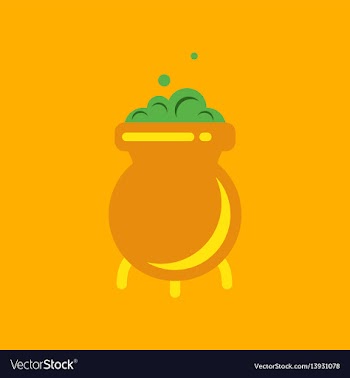 Flat icon stylish background cauldron witches vector image