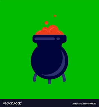 Flat icon stylish background cauldron witches vector image