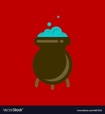 Flat icon stylish background cauldron witches vector image