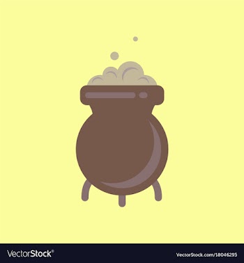 Flat icon stylish background cauldron witches vector image
