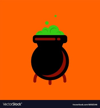 Flat icon stylish background cauldron witches vector image