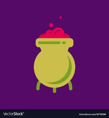 Flat icon stylish background cauldron witches vector image