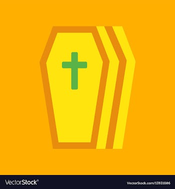 Flat icon stylish background coffin vector image