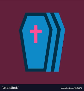 Flat icon stylish background coffin vector image
