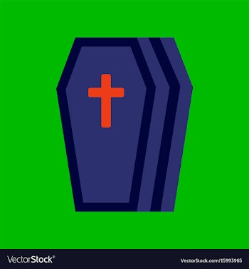 Flat icon stylish background coffin vector image