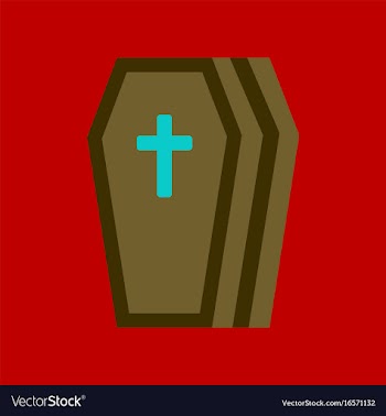 Flat icon stylish background coffin vector image
