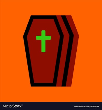 Flat icon stylish background coffin vector image