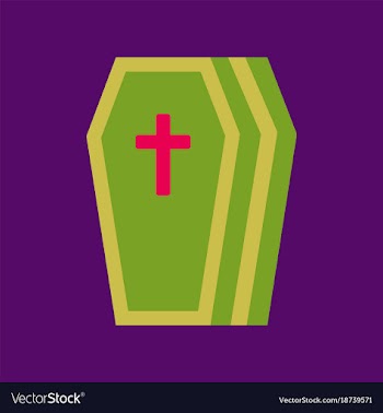 Flat icon stylish background coffin vector image