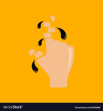 Flat icon stylish background cut fingers vector image