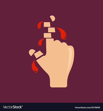 Flat icon stylish background cut fingers vector image