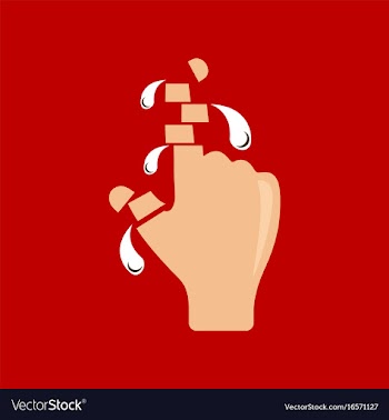 Flat icon stylish background cut fingers vector image