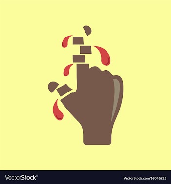 Flat icon stylish background cut fingers vector image