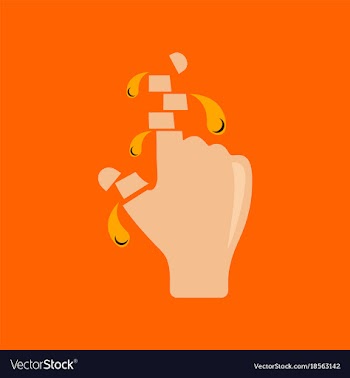 Flat icon stylish background cut fingers vector image