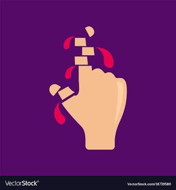 Flat icon stylish background cut fingers vector image