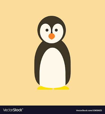 Flat icon stylish background Emperor penguins vector image