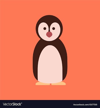 Flat icon stylish background emperor penguins vector image