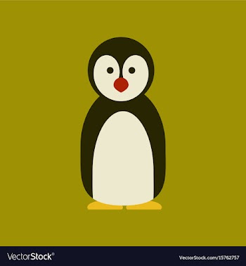 Flat icon stylish background emperor penguins vector image